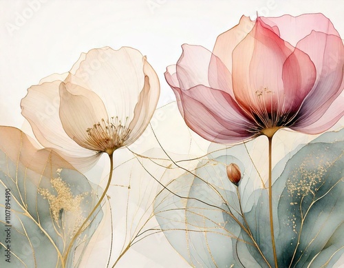 fiori stile acquarello