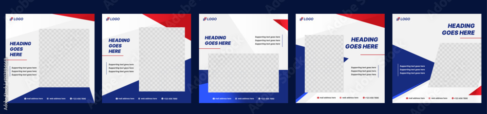 Fototapeta premium Modern Social Media Posts Design - Square Banner Designs - New Post Layout Designs