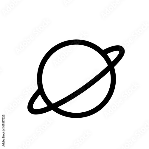 Abstract Saturn with ring minimalist icon