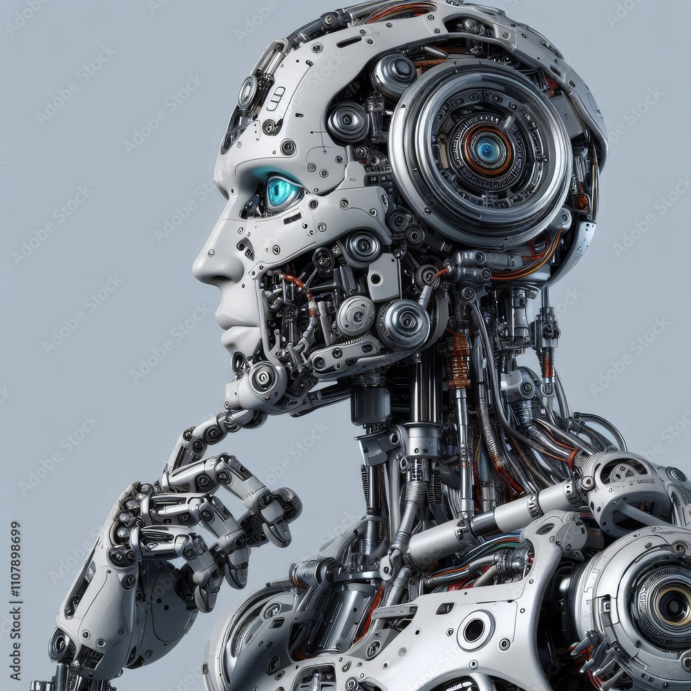 Fototapeta premium robot with a human face 