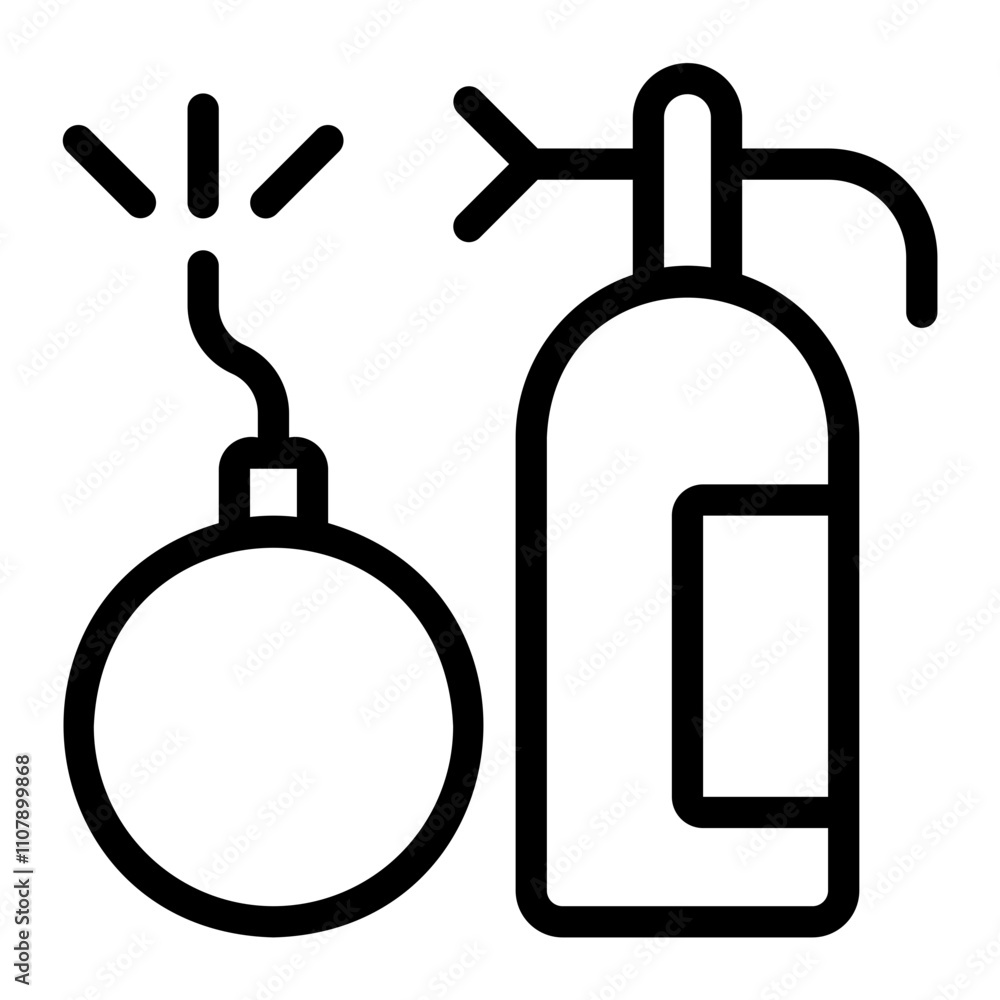 Obraz premium extinguisher line icon