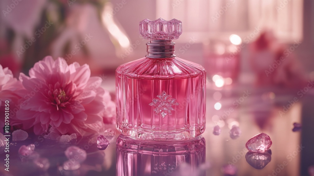 Elegant Pink Perfume Display Elegant Pink Perfume Display