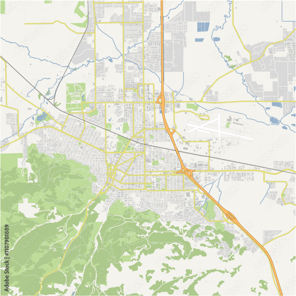Naklejka premium Map of Helena in Montana in a normal road map style. Contains layered vector with roads water, parks, etc.