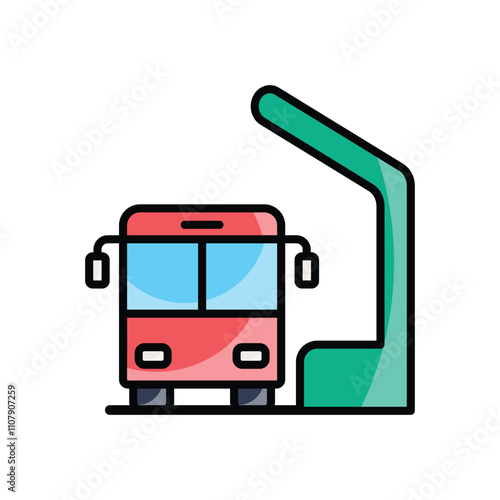 Bus Station vector icon