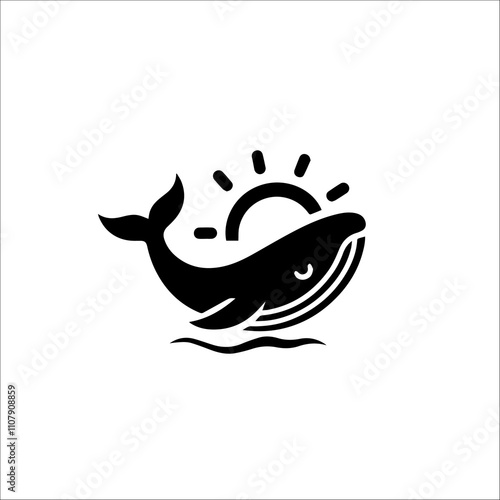 Whale Silhouette Vector Logo for Marine and Oceanic Design photo