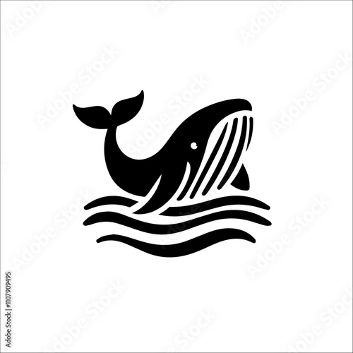 Whale Silhouette Vector Logo for Marine and Oceanic Design photo