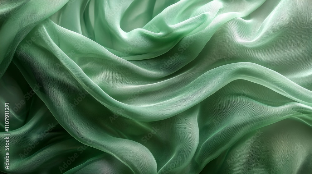 Obraz premium Flowing Green Fabric Background