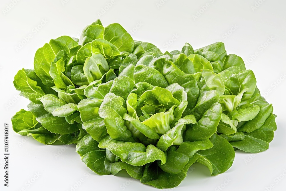 Obraz premium Fresh green lettuce on a clean white background