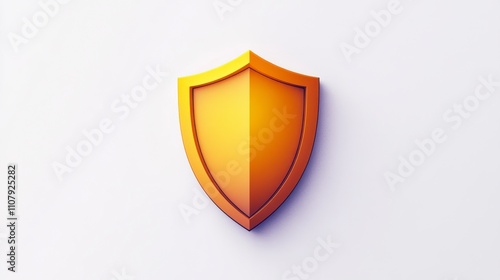 Free Download Vibrant Golden Shield Icon on a White Background Representing Security, Protection - GFXLoad