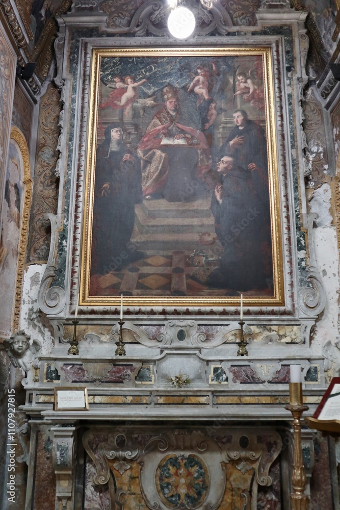 Salerno - Dipinto di San Gregorio Papa di Giacinto De Populi nella Chiesa di San Giorgio