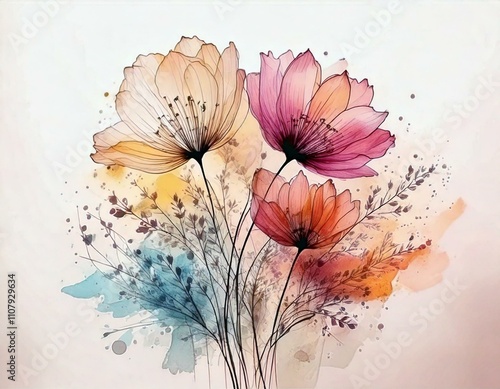 illustrazione fiori colorati 