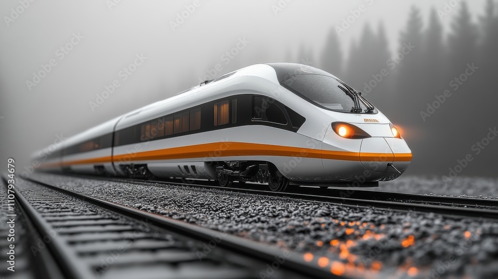 Fototapeta premium white high speed railway train 3d rendering