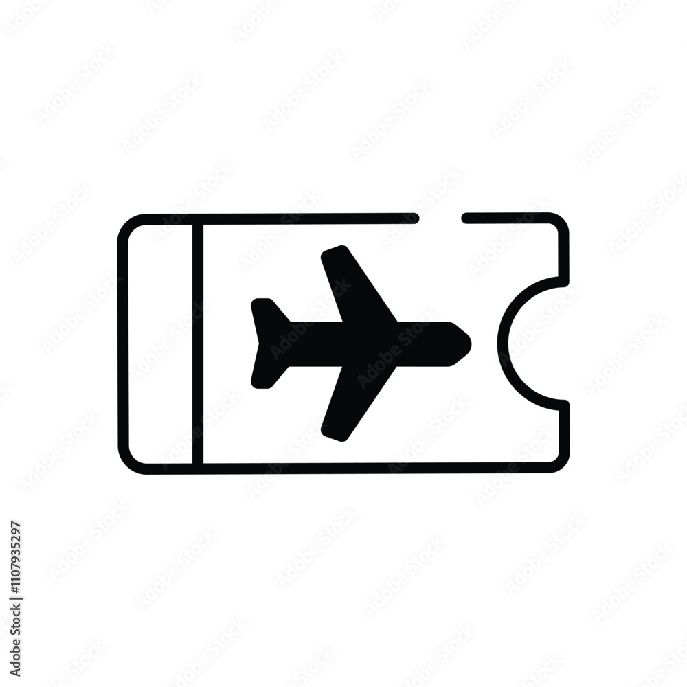 Fototapeta premium Plane Ticket vector icon