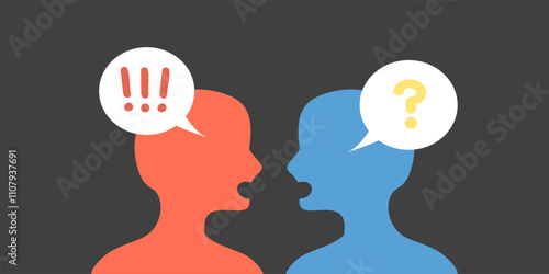 People having argument, conflict. Communication, problem, challenge, relationship concepts. Flat people character vector design isolated illustration.
