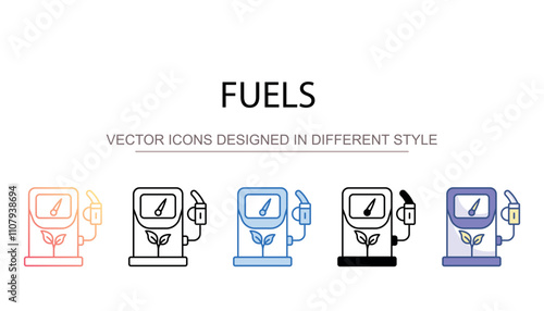 Fuels icon design with white background stock illustration