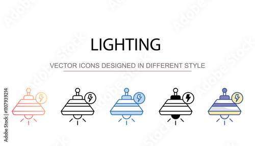 Lighting icon design with white background stock illustration