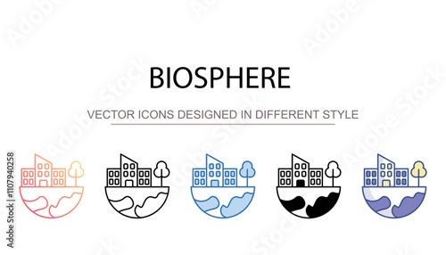 Biosphere icon design with white background stock illustration