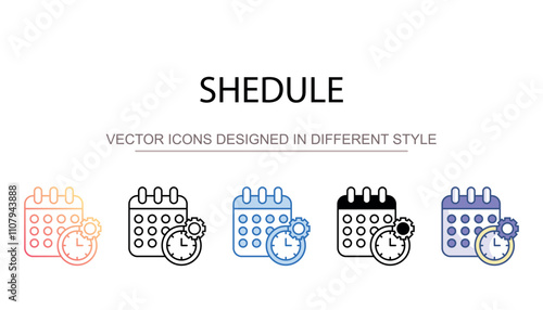 Shedule icon design with white background stock illustration