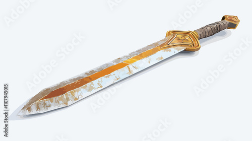 Vector Grated Video Game Sword for War Battle Design photo