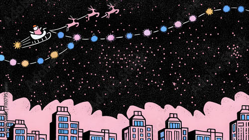 Obraz na płótnie Merry Christmas background festive template, seasonal illustration w salonie