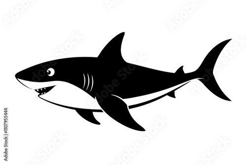 shark cartoon isolated on white