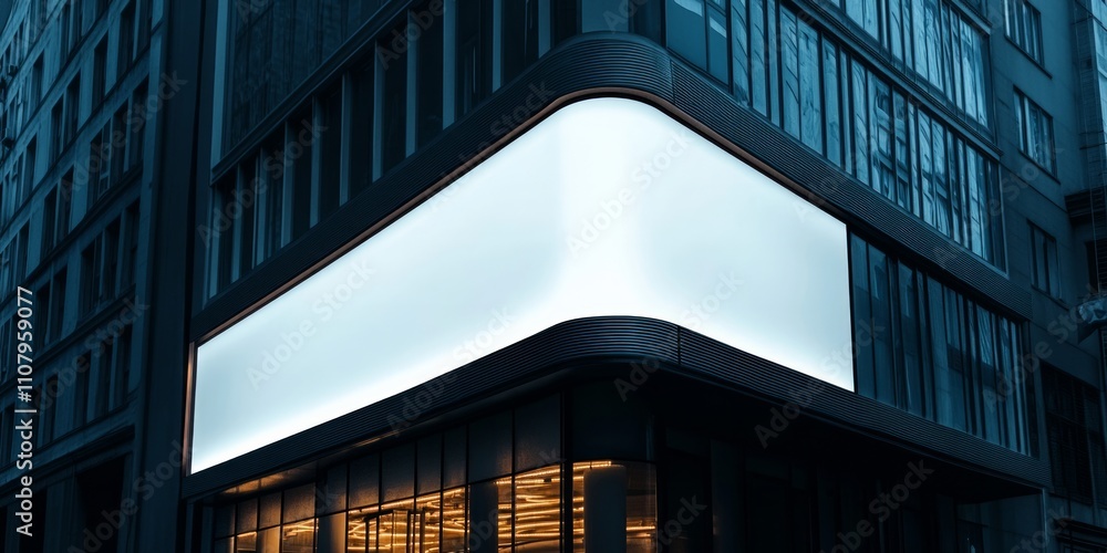 Fototapeta premium blank white billboard mockup that wraps around the corner of a building