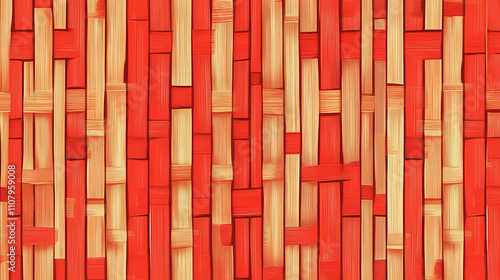 Seamless bamboo woven texture background. Woven. Illustration