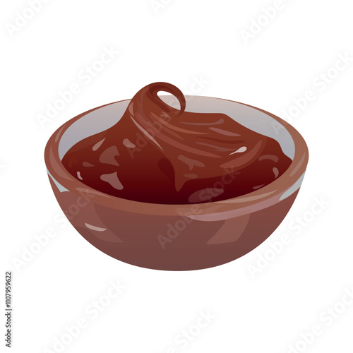 A cup of chocolate pudding. chocolate pudding in bowl