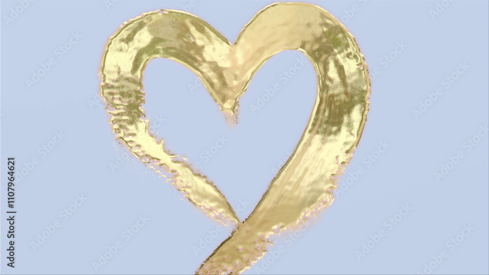 Naklejka premium Glittered heart of gold