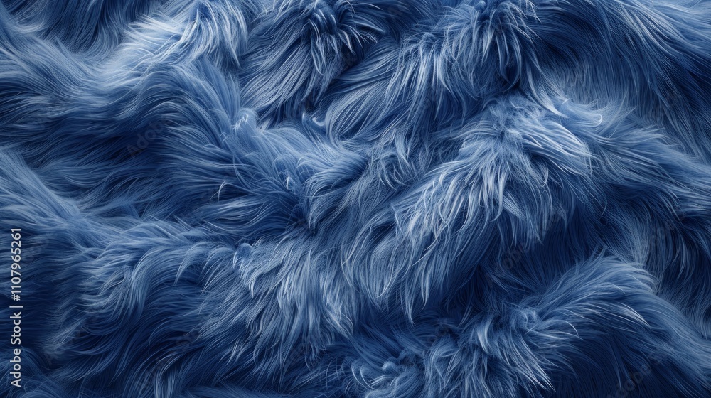 Obraz premium A close-up of soft, fluffy blue fur texture, creating a cozy and inviting visual appeal.
