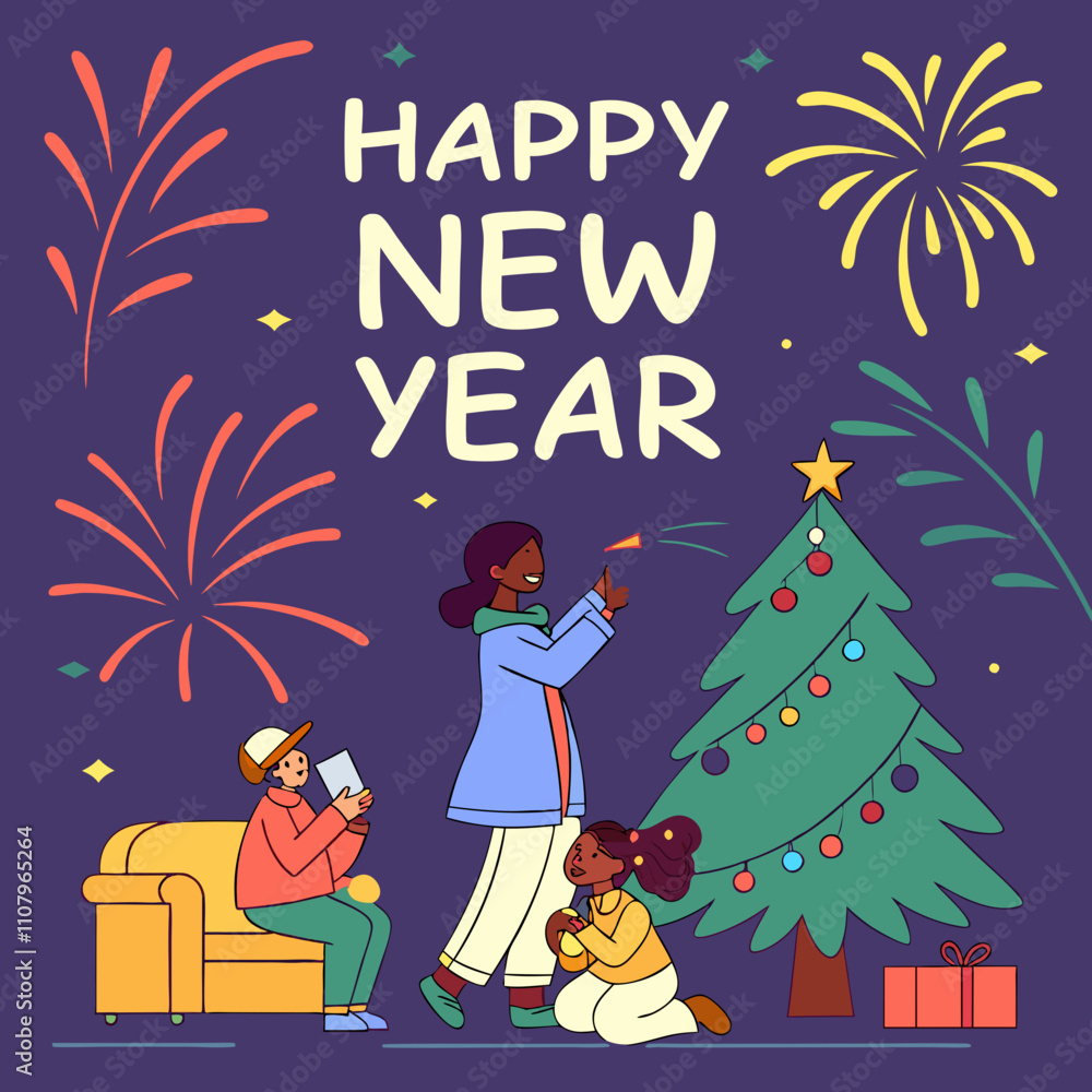 Fototapeta premium HAPPY NEW YEAR