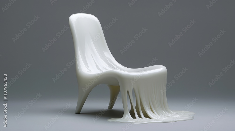 3d rendering of a white chair with a unique design. the chair has a curved backrest and armrests, and the seat and backrest are made of a smooth, glossy material. 3d rendering of a white chair with a unique design. the chair has a curved backrest and armrests, and the seat and backrest are made of a smooth, glossy material.