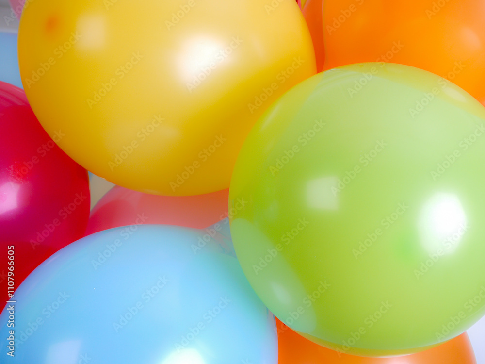 Vibrant Multicolored Balloons Creating a Festive and Joyful Atmosphere Vibrant Multicolored Balloons Creating a Festive and Joyful Atmosphere
