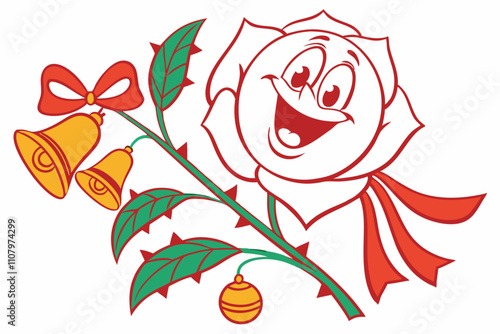 Creating a Funny Christmas Alpine Azalea  Festive Design on White Background