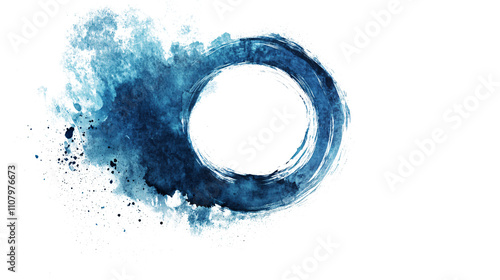 watercolor circle splash isolated on white & transparent a background. AI generated. photo