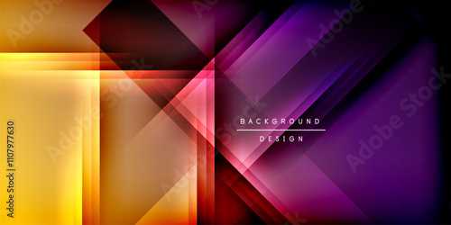 Expressive poster with shadow lines. Features technology, minimalist, and business themes, bright vibrant color schemes