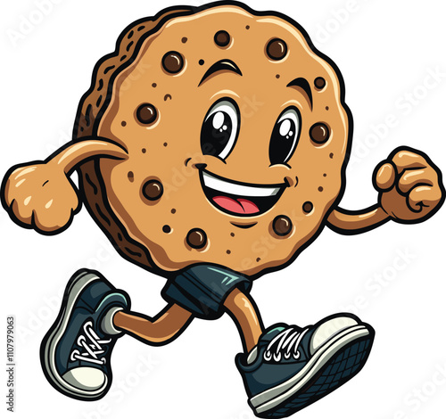 A running cookies  vector illustration