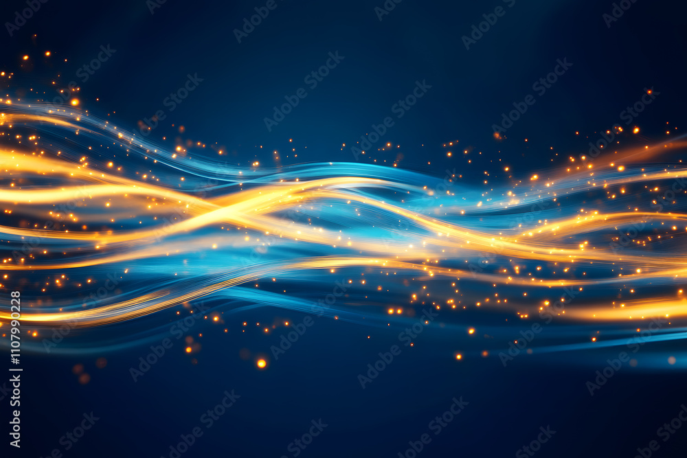 Obraz premium Abstract Colorful Waves in Orange, Blue, and Yellow - Fluid Gradient Design with Smooth Texture and Artistic Flow