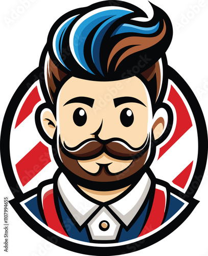 Stylish Barber Shop logo mascot
