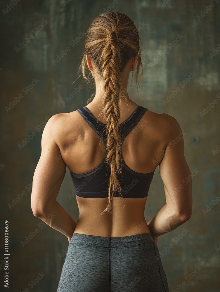 Obraz premium Beautiful female athletic back,