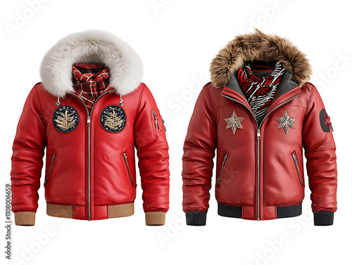 Cold season fashion stylish winter outerwear on urban streets in eye-level photography photo