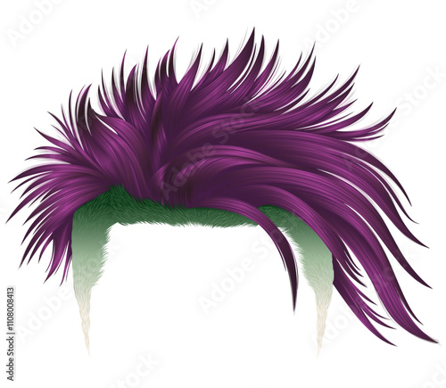 fashionable shaggy hair with shaved temples pink-green color.
beauty style.high hair styling.