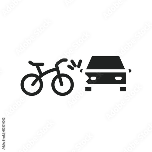 becycle accident icon web design in vector