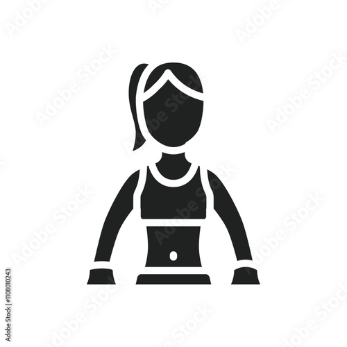 Boxer Woman Icon web design in vector
