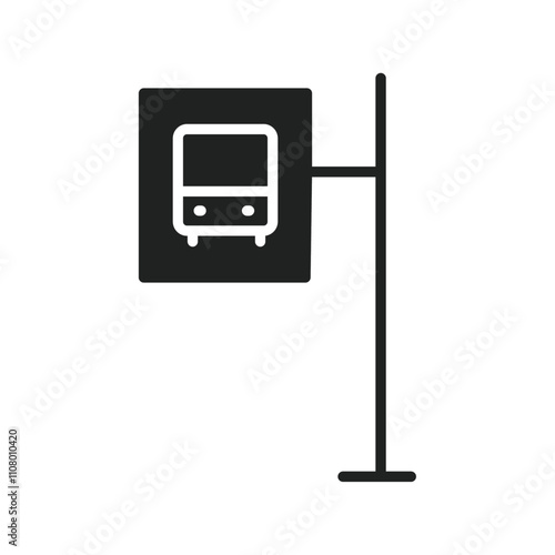 Bus stop stand icon web design in vector