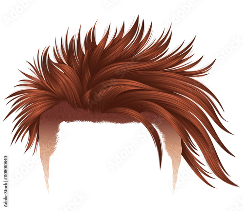 fashionable shaggy hair with shaved temples red color.

beauty style.high hair styling.
