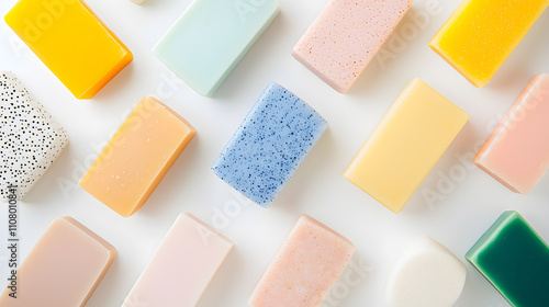 Wallpaper Mural Soaps in various shapes and colours, arranged beautifully, showcasing their vibrant hues, unique designs, and artisanal craftsmanship, perfect for adding a touch of elegance to bath essentials Torontodigital.ca