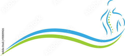 Person in Bewegung, Orthopädie, Wirbelsäule, Chiropraktiker, Logo, Hintergrund