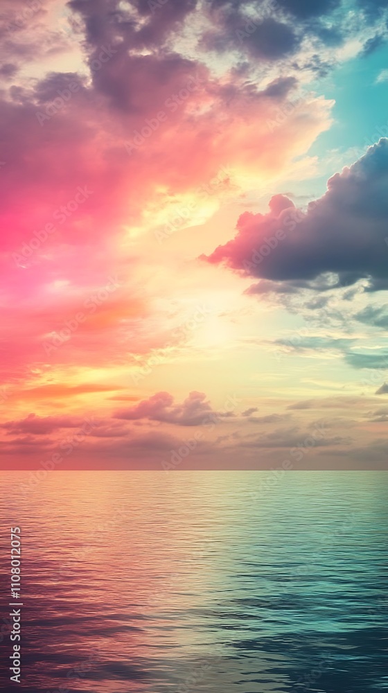 Fototapeta premium Colorful rainbow arching over peaceful water surface photos