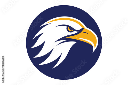 american bald eagle with flag